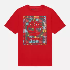 Мужская футболка Timberland Chinese New Year Stack Logo, цвет красный, размер XXL