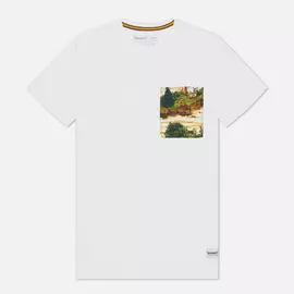 Мужская футболка Timberland Field Trip Print Pocket, цвет белый, размер XS