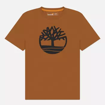 Мужская футболка Timberland Kennebec River Pigment Tree Logo, цвет коричневый, размер M