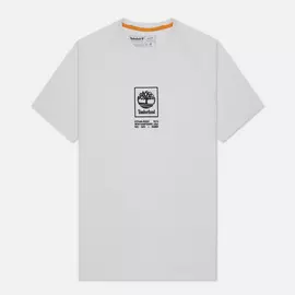 Мужская футболка Timberland SS Heavyweight Stack Logo, цвет белый, размер M