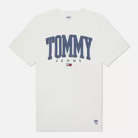 Мужская футболка Tommy Jeans ABO Collegiate Crew Neck, цвет белый, размер XXL