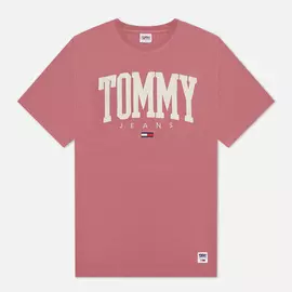 Мужская футболка Tommy Jeans ABO Collegiate Crew Neck, цвет розовый, размер XXL