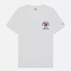 Мужская футболка Tommy Jeans Chest Written Logo, цвет белый, размер XXL