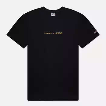 Мужская футболка Tommy Jeans Classics Gold Linear, цвет чёрный, размер S