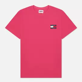 Мужская футболка Tommy Jeans Tommy Badge Regular Fit, цвет розовый, размер S