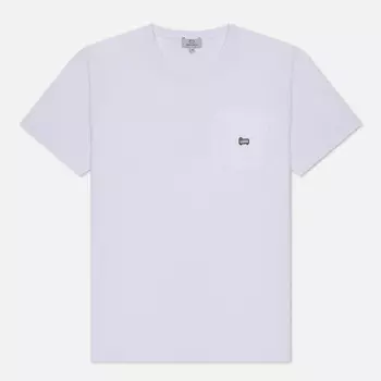 Мужская футболка Woolrich Pocket Crew Neck, цвет белый, размер M