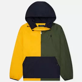 Мужская куртка анорак Polo Ralph Lauren Eastport Color Block, цвет оливковый, размер XXL