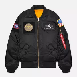 Мужская куртка бомбер Alpha Industries MA-1 Flex Flight, цвет чёрный, размер L
