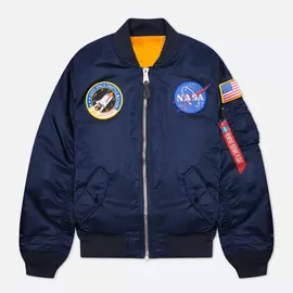 Мужская куртка бомбер Alpha Industries MA-1 NASA, цвет синий, размер XL