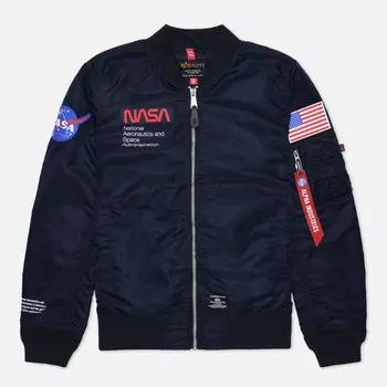 Мужская куртка бомбер Alpha Industries NASA L-2B Gen II Flight, цвет голубой, размер L