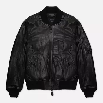 Мужская куртка бомбер EASTLOGUE MA-1 Leather, цвет чёрный, размер S