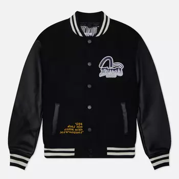 Мужская куртка бомбер Evisu Evisukuro Gradient Embroidery Patch Varsity, цвет чёрный, размер XXL