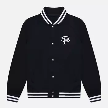 Мужская куртка бомбер SOPHNET. Compact Double Knit SP Logo Varsity, цвет чёрный, размер S
