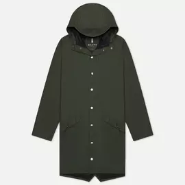 Мужская куртка дождевик Rains Long Jacket, цвет зелёный, размер XXS-XS