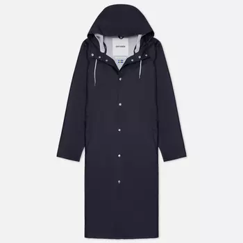 Мужская куртка дождевик Stutterheim Stockholm Long Print, цвет синий, размер XL