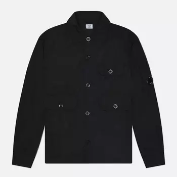 Мужская куртка ветровка C.P. Company Chrome-R Full Button Overshirt, цвет чёрный, размер M
