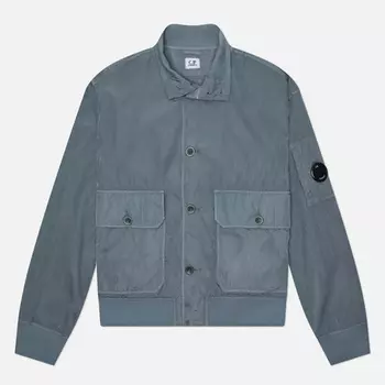 Мужская куртка ветровка C.P. Company Chrome-R Full Button, цвет голубой, размер M