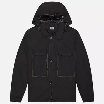 Мужская куртка ветровка C.P. Company Flatt Nylon Goggle Overshirt, цвет чёрный, размер XL