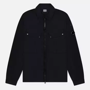 Мужская куртка ветровка C.P. Company Flatt Nylon Zipped, цвет чёрный, размер L