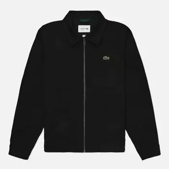 Мужская куртка ветровка Lacoste Water-Repellent Cotton, цвет чёрный, размер 48
