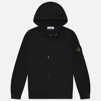 Мужская куртка ветровка Stone Island Light Soft Shell-R E.Dye Hooded, цвет чёрный, размер XXXL