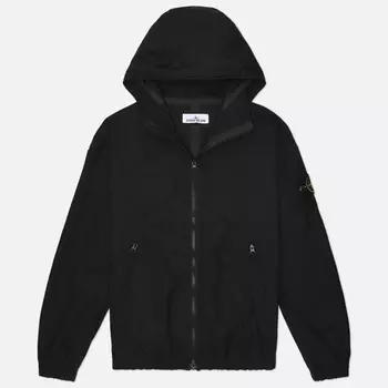 Мужская куртка ветровка Stone Island Supima Cotton Canvas Non-Aqueous Dyeing Technology, цвет чёрный, размер M