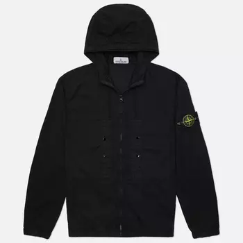 Мужская куртка ветровка Stone Island Supima Cotton Twill Stretch-TC, цвет чёрный, размер XXL