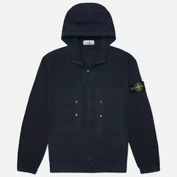 Мужская куртка ветровка Stone Island Supima Cotton Twill Stretch-TC, цвет синий, размер L