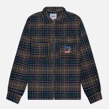 Мужская рубашка Butter Goods Grove Plaid Overshirt, цвет серый, размер XXL