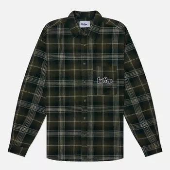 Мужская рубашка Butter Goods Swirl Plaid, цвет оливковый, размер XL