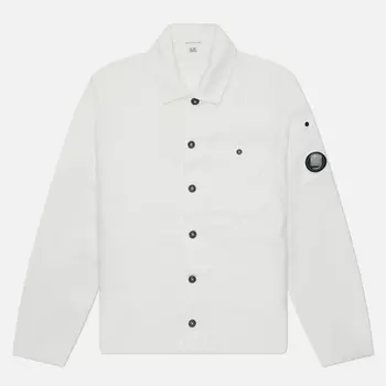 Мужская рубашка C.P. Company Cotton/Linen Lens Overshirt, цвет белый, размер XL