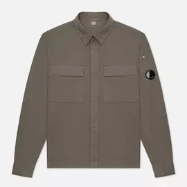 Мужская рубашка C.P. Company Emerized Gabardine Garment Dyed Lens, цвет серый, размер M