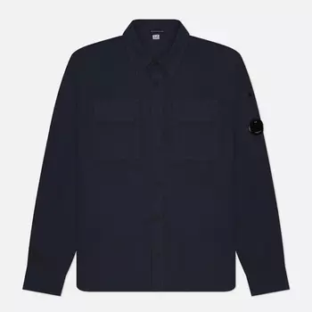 Мужская рубашка C.P. Company Organic Gabardine Buttoned Lens, цвет синий, размер XL