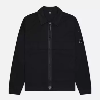 Мужская рубашка C.P. Company Organic Gabardine Zipped Utility Overshirt, цвет чёрный, размер XL