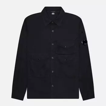 Мужская рубашка C.P. Company Organic Gabardine Buttoned Utility Overshirt, цвет чёрный, размер XXL