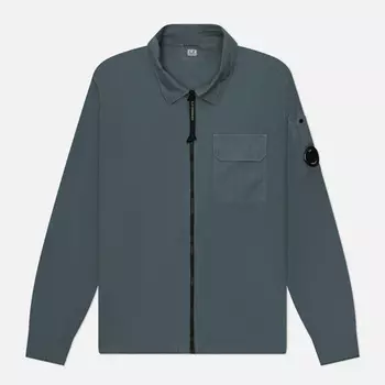 Мужская рубашка C.P. Company Organic Gabardine Full Zip Overshirt, цвет голубой, размер M