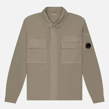 Мужская рубашка C.P. Company Organic Gabardine Lens, цвет бежевый, размер M