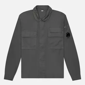 Мужская рубашка C.P. Company Organic Gabardine Lens, цвет серый, размер S
