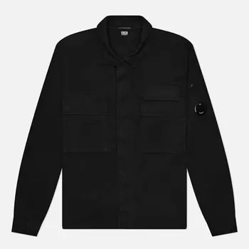 Мужская рубашка C.P. Company Organic Gabardine Lens, цвет чёрный, размер S