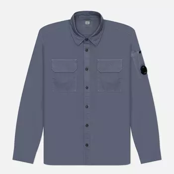 Мужская рубашка C.P. Company Organic Gabardine Lens Garment Dyed, цвет фиолетовый, размер S