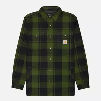 Мужская рубашка Carhartt Relaxed Fit Heavyweight Flannel Overshirt, цвет зелёный, размер XL