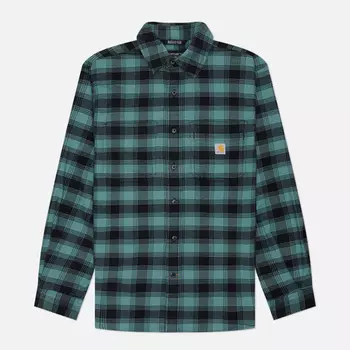 Мужская рубашка Carhartt Rugged Flex Relaxed Midweight Flannel Plaid, цвет зелёный, размер XL