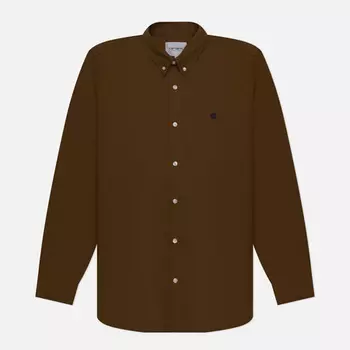 Мужская рубашка Carhartt WIP Madison, цвет коричневый, размер M