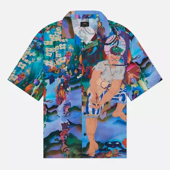 Мужская рубашка Edwin Hedi & Thami All Over Print Crepe, цвет голубой, размер XXL