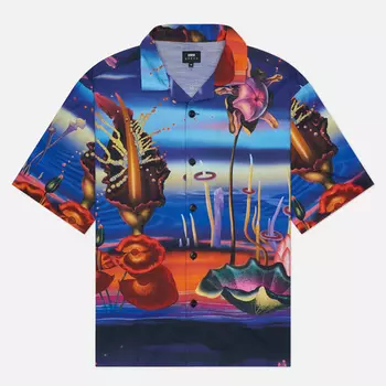 Мужская рубашка Edwin Temple Of Flora All Over Print Crepe, цвет синий, размер XXL