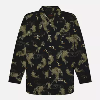 Мужская рубашка Evisu Heritage Seagull Carp All Over Print, цвет чёрный, размер XL