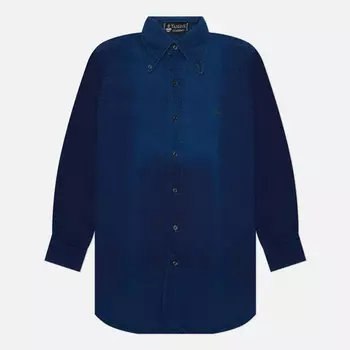 Мужская рубашка Evisu Nashville 3 Button-Down Indigo Dyed, цвет синий, размер XL