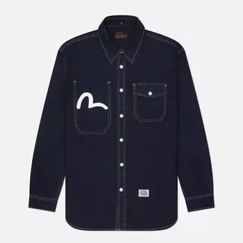 Мужская рубашка Evisu Seagull Printed Denim, цвет синий, размер L