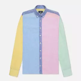 Мужская рубашка Hackett Multi Panel Linen, цвет голубой, размер S