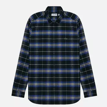 Мужская рубашка Lacoste Embroidered Logo Oxford Check, цвет зелёный, размер 45